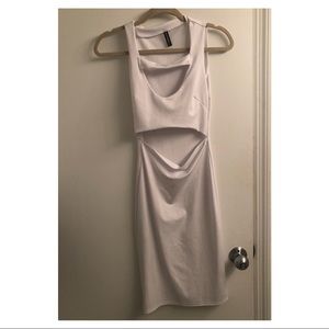 White bodycon dress with cut out